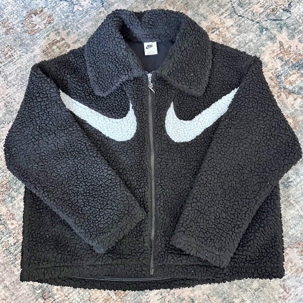Nike Black Fleece Jacket with Silver Zipper